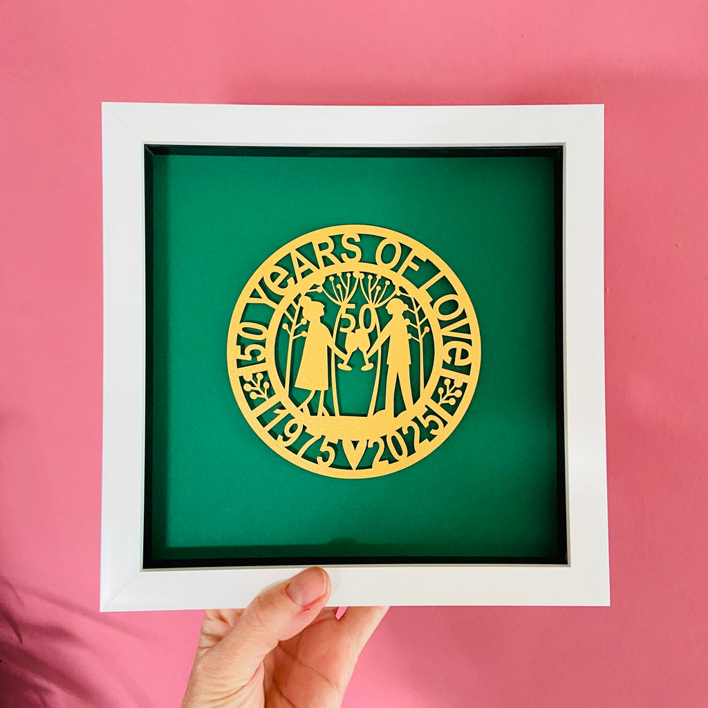 Framed 50th Anniversary Paper Cut