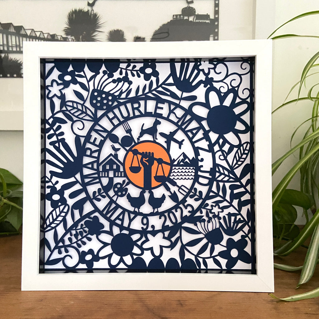 Personalised Framed Graduation Paper Cut