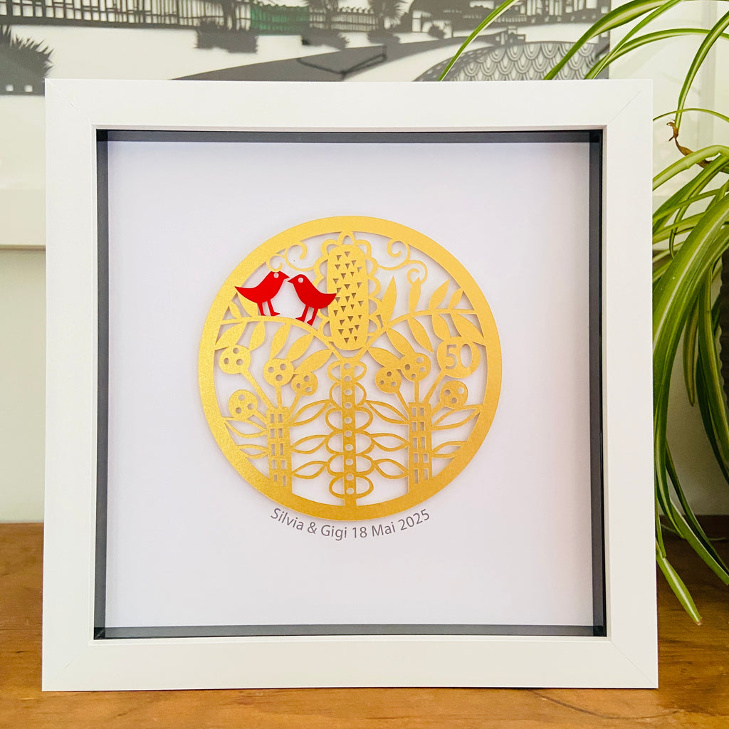 Personalised 50th Anniversary Gift with Names & Date