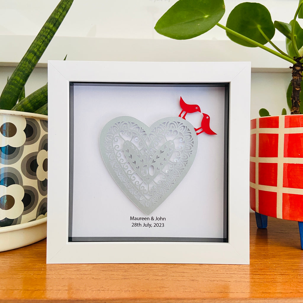 Framed 60th Anniversary Paper Cut