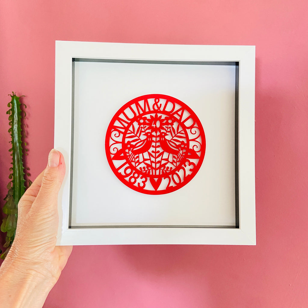 Personalised Ruby Anniversary Paper Cut