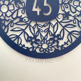 Personalised 45th Anniversary Floral Paper Cut.