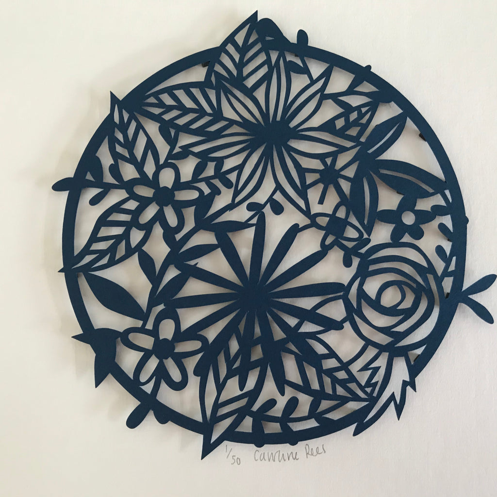 Circular Floral Paper Cut