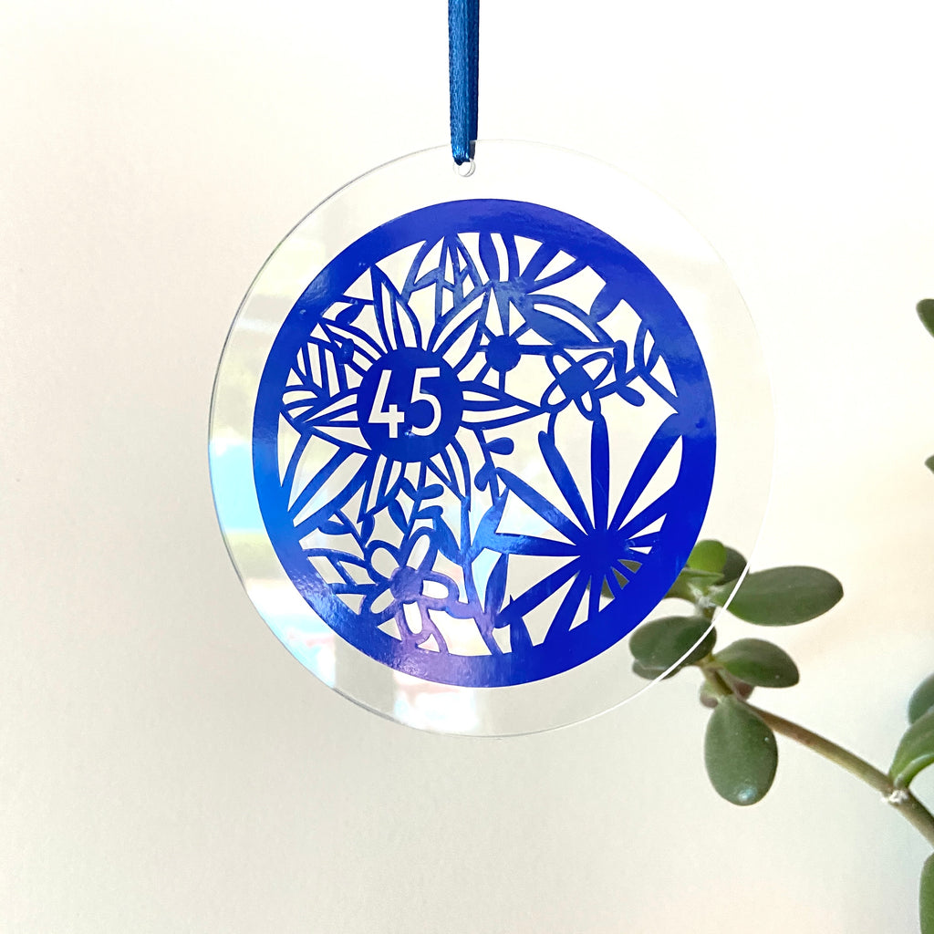 Sapphire Anniversary Glass Hanging Decoration