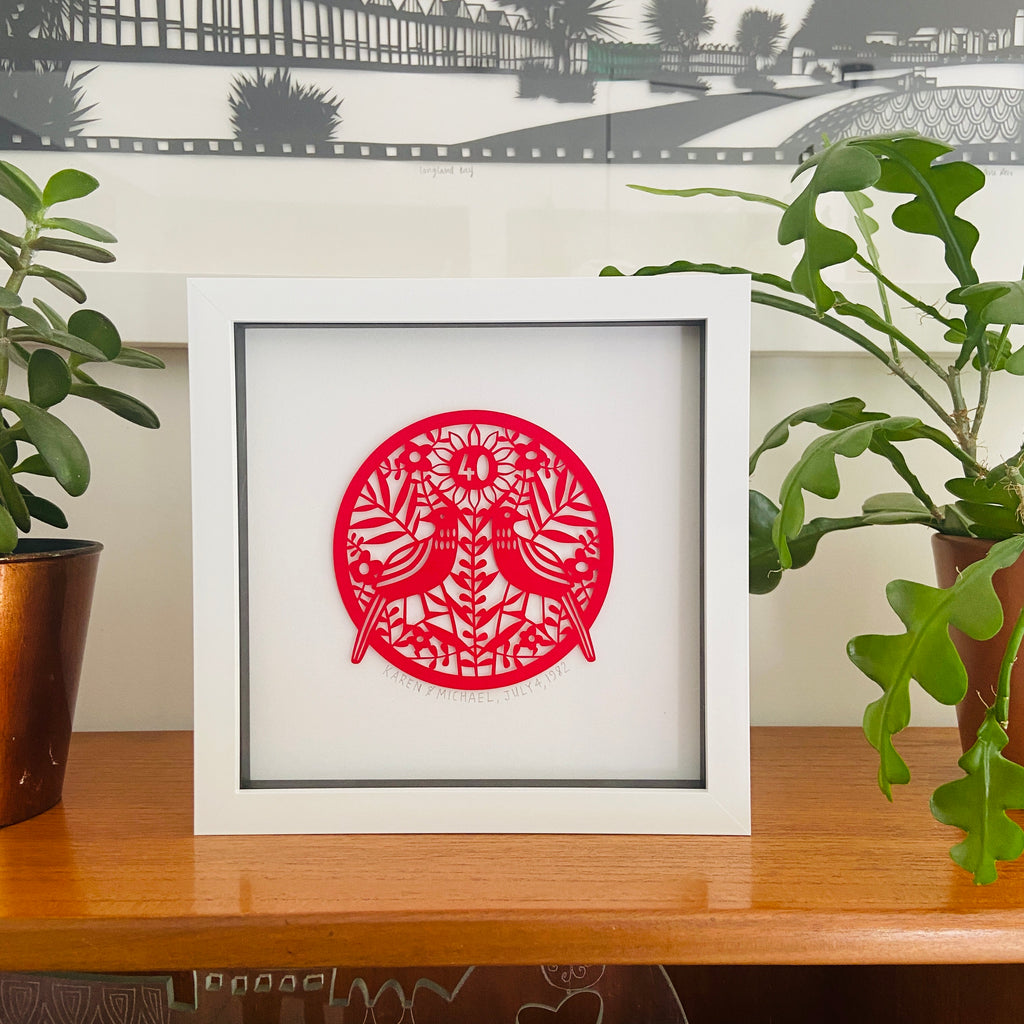 Ruby Anniversary Paper Cut