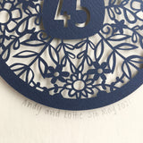 Personalised 45th Anniversary Floral Paper Cut.