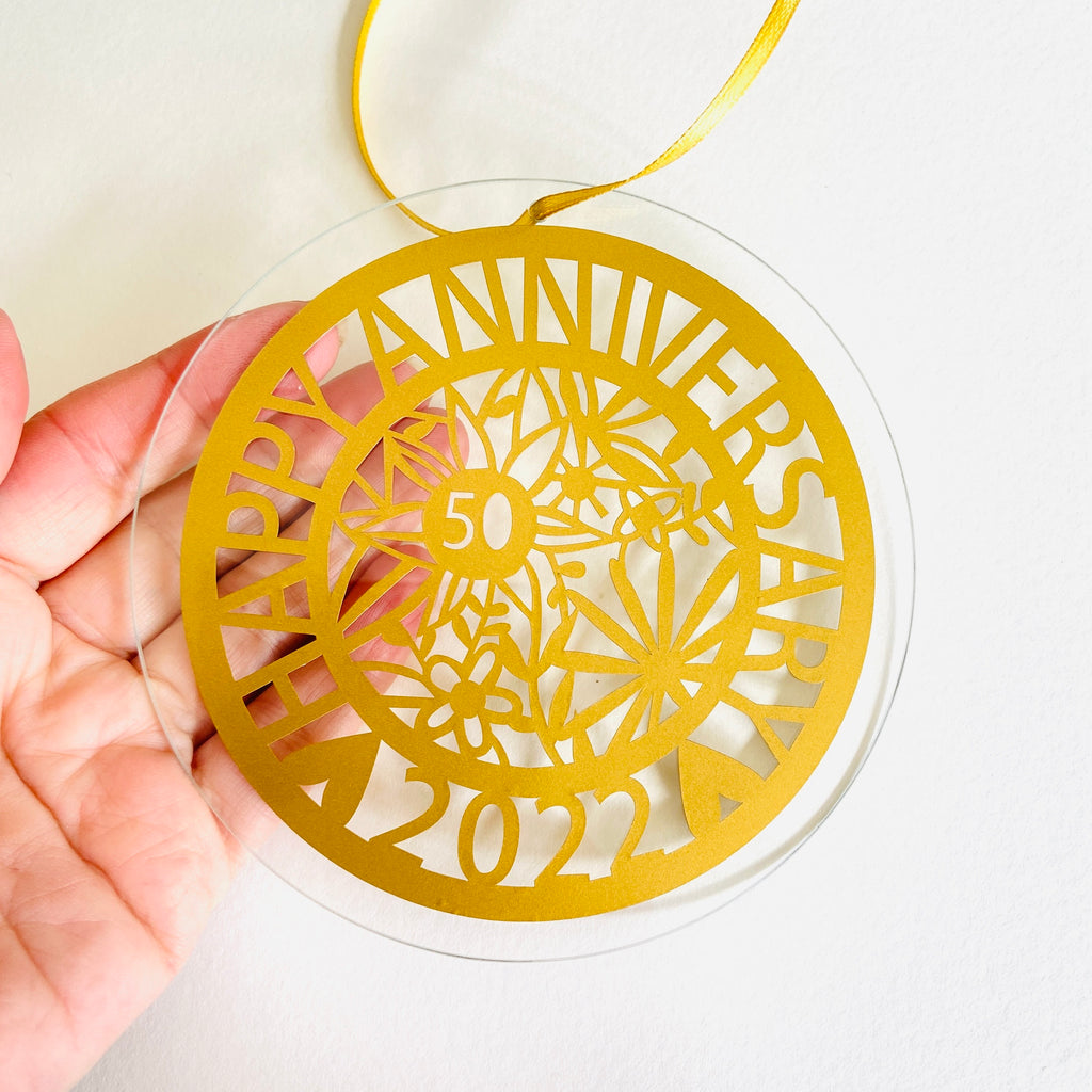 50th Wedding Anniversary Hanging Ornament
