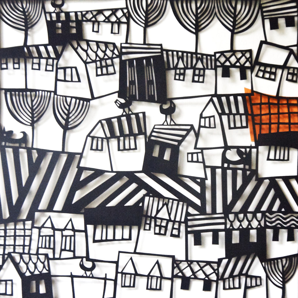 Welsh Town papercut