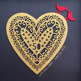 Framed Golden Papercut Heart