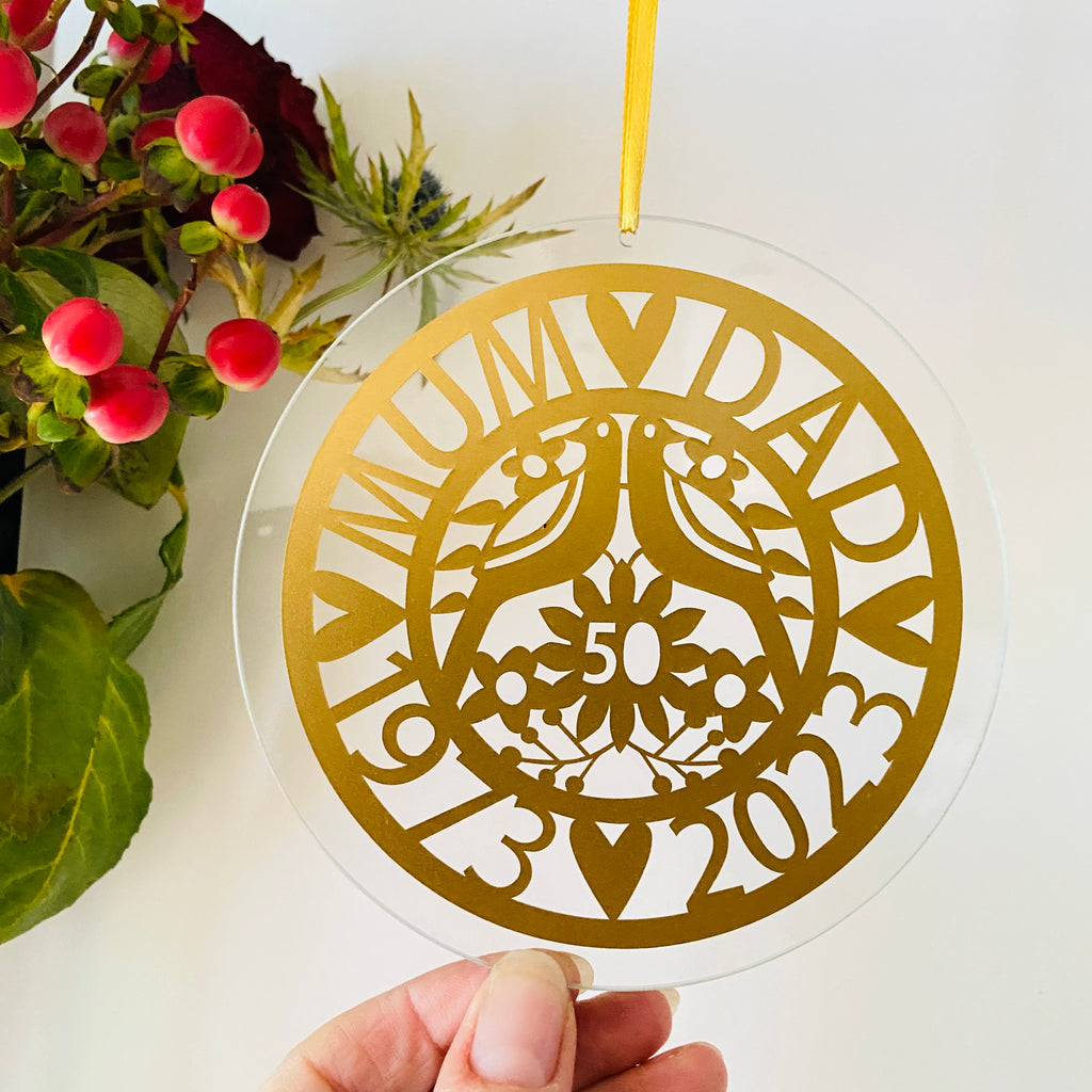 50th Wedding Anniversary Hanging Ornament