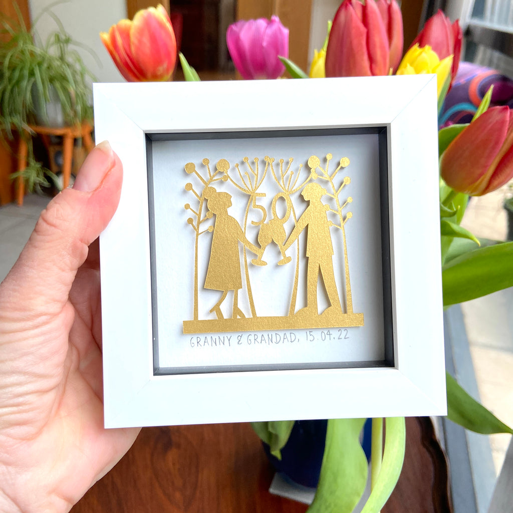 50th Anniversary Framed Paper Cut
