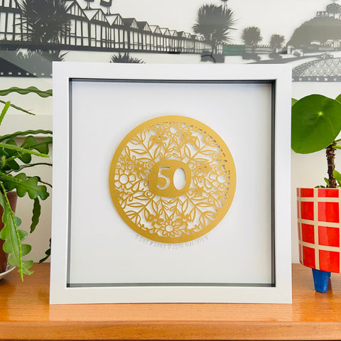 Personalised Golden Anniversary Paper Cut