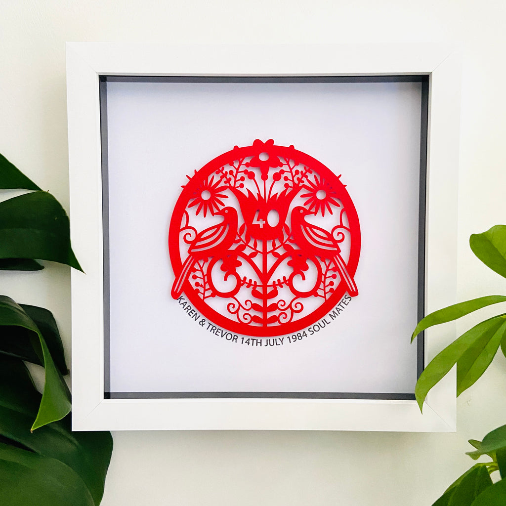 Personalised 40th Paper Cut