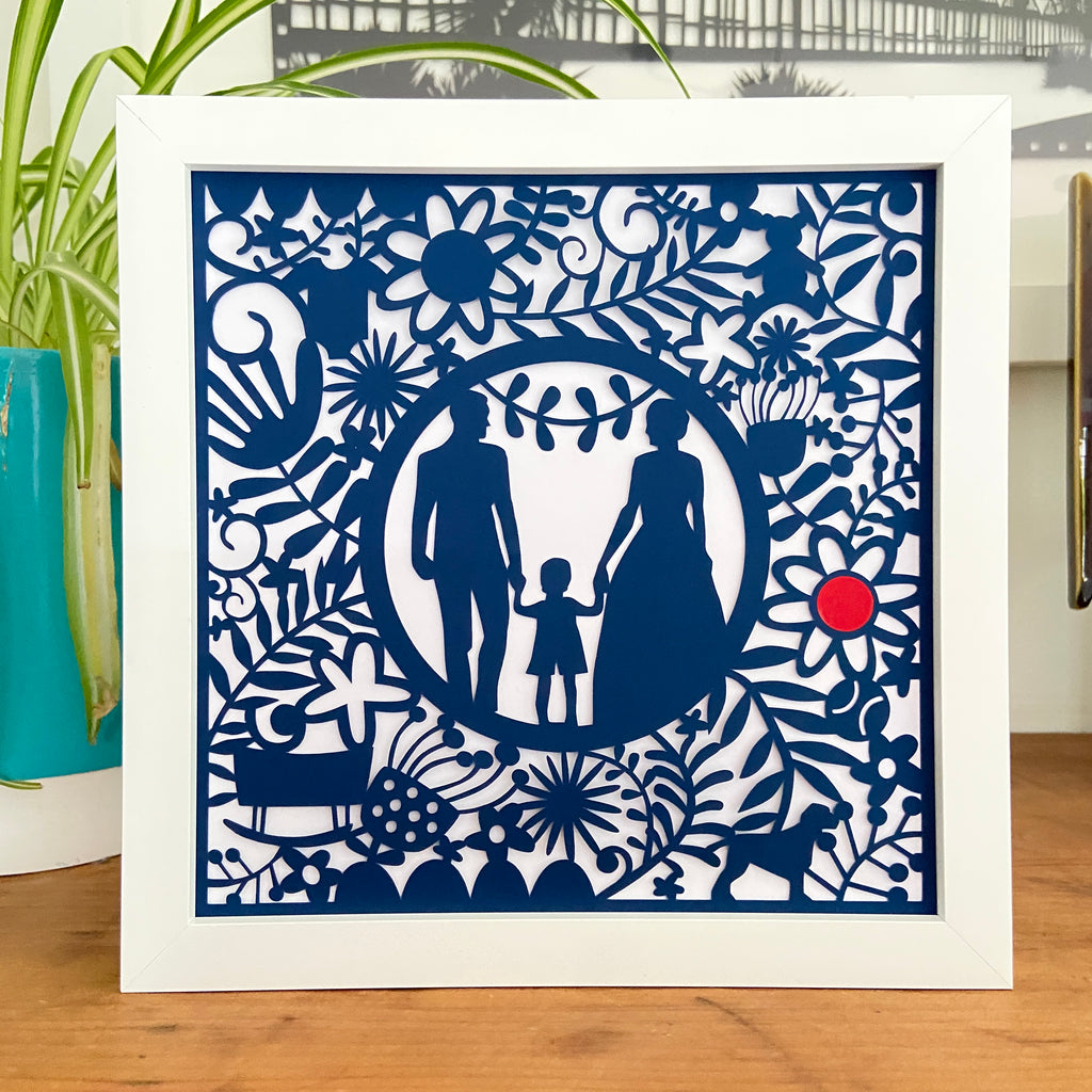 NEW Framed Personalised Paper Cut