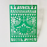Emerald Wedding Anniversary Paper Cut