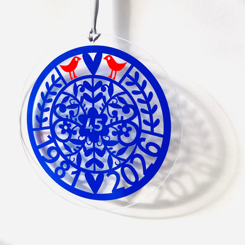 45th Wedding Anniversary Floral Sun Catcher