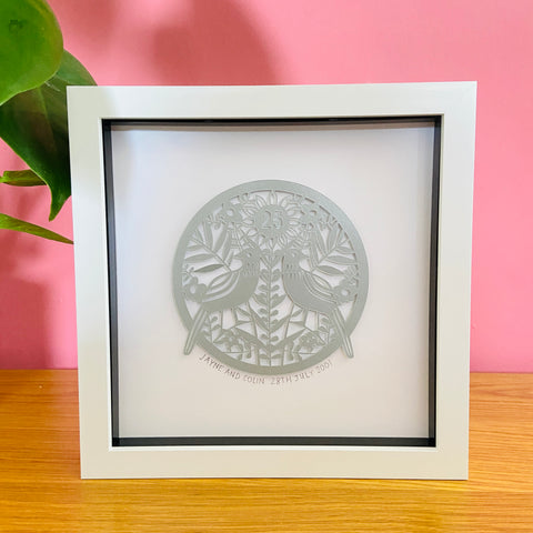 Personalised Silver Anniversary Paper Cut Frame