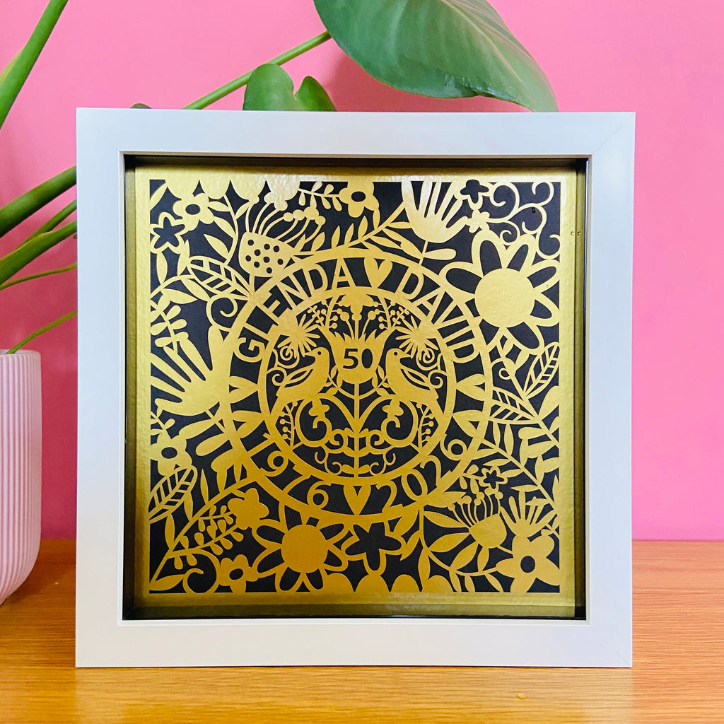 Personalised Wedding or Anniversary Paper Cut