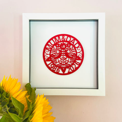 Personalised Ruby Anniversary Paper Cut