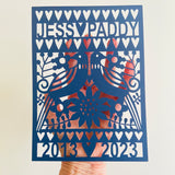 Personalised 15th Anniversary Paper Cut