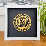 Framed 50th Anniversary Paper Cut