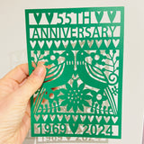 Emerald Wedding Anniversary Paper Cut
