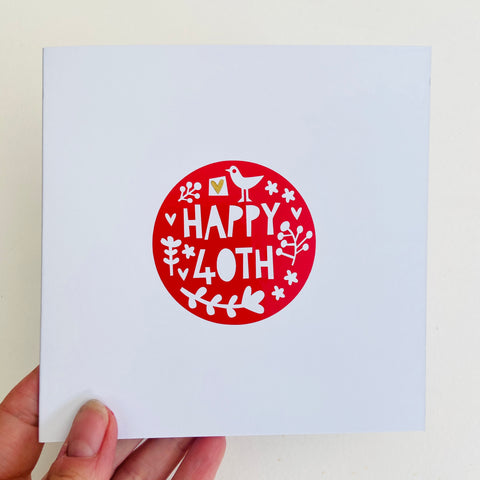Hand Made 40th Card