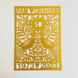 Personalised 50th Golden Anniversary Paper Cut
