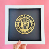 Framed 50th Anniversary Paper Cut