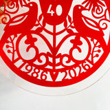 Ruby Wedding Glass Sun Catcher