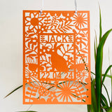 Personalised New Baby Paper Cut Artwork