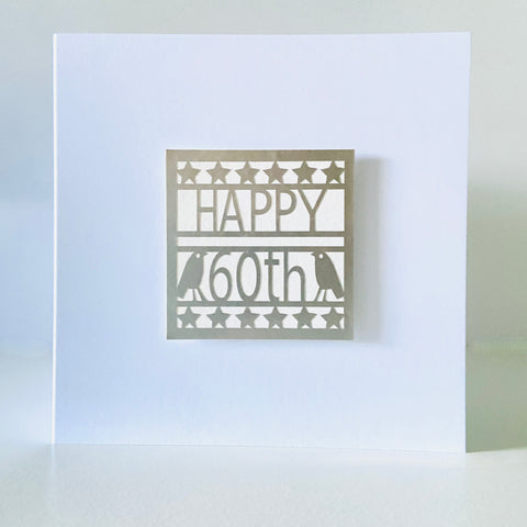 60th Happy Birthday Cut Out Card