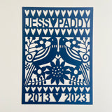 Personalised 15th Anniversary Paper Cut