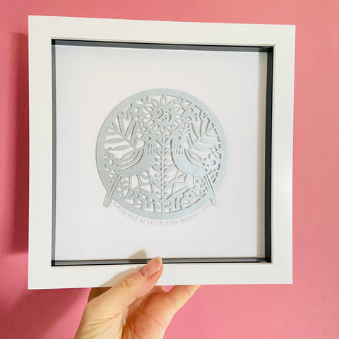 Personalised Silver Anniversary Paper Cut