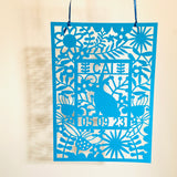 Personalised New Baby Paper Cut Artwork