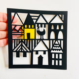 Hillside Paper Cut Template