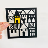 Hillside Paper Cut Template