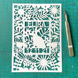 Personalised New Baby Paper Cut Artwork