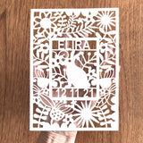 Personalised New Baby Paper Cut Artwork