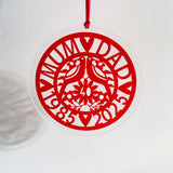 Ruby Wedding Glass Hanging Decoration