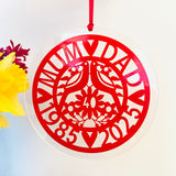 Ruby Wedding Glass Hanging Decoration
