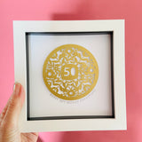 Framed Floral Paper Cut