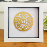 Framed Floral Paper Cut