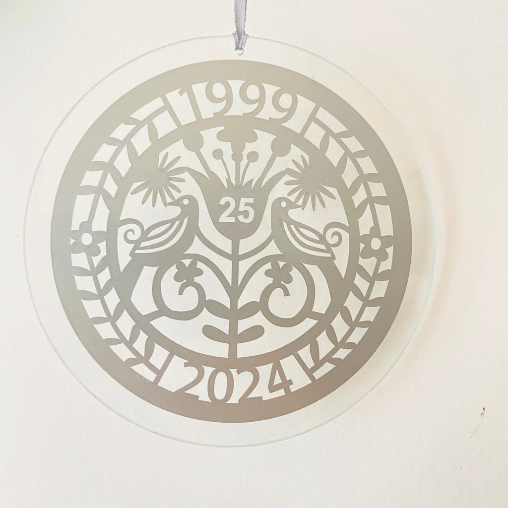 Silver Wedding Anniversary Sun Catcher