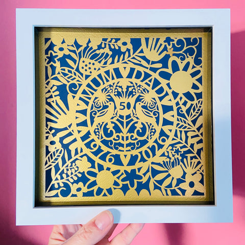 Personalised Wedding or Anniversary Paper Cut