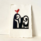 Personalised Cat Girl Paper Cut Art