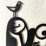 Personalised Cat Girl Paper Cut Art
