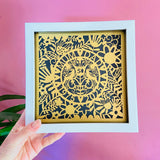 Framed 50th Anniversary Paper Cut Artwork