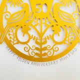 Personalised Golden Wedding Paper Cut