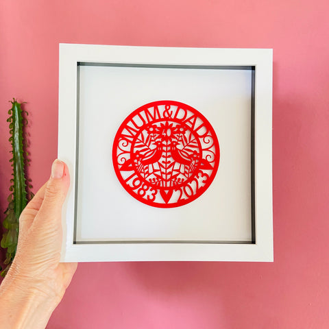Personalised Ruby Anniversary Paper Cut